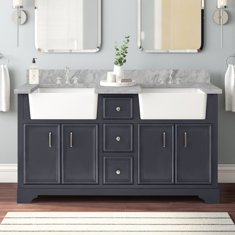 Sand & Stable Emiliano 60'' Freestanding Double Bathroom Vanity with Vanity Top & Reviews Wayfair